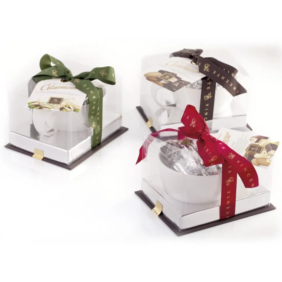 Vincente Delicacies - Soft Pistachio Nougat Candies and Covered with Fine White Chocolate - Glamour - Ninféa Gift Box - Avvenice