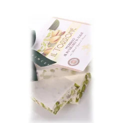 Vincente Delicacies - Soft Nougat Bar with Sicilian Pistachios - Opal Ribbon Flow-Pack - 400 g - Avvenice