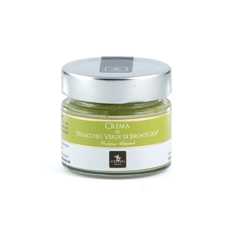 Vincente Delicacies - Sweet Cream Spread with Green Pistachio from Bronte P.D.O. - Artisan Spreadable Creams - 90 g - Avvenice