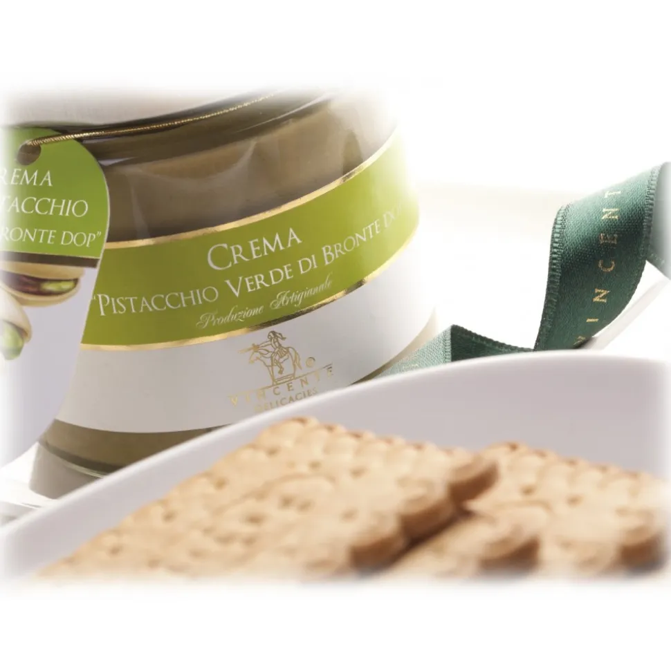 Vincente Delicacies - Sweet Cream Spread with Green Pistachio from Bronte P.D.O. - Artisan Spreadable Creams - 90 g - Avvenice