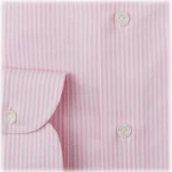 Viola Milano - 3 Oxford Stripe Package Button-Down Collar Shirt - Pink/White - Handmade in Italy - Luxury Exclusive Collection - Avvenice