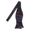 Viola Milano - Ancient Madder Silk Bow Tie - Navy Paisley - Made in Italy - Luxury Exclusive Collection - Avvenice