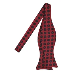 Viola Milano - Ancient Madder Silk Bow Tie - Red Floral - Made in Italy - Luxury Exclusive Collection - Avvenice