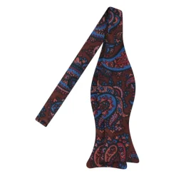 Viola Milano - Ancient Madder Silk Bow Tie - Brown Paisley - Made in Italy - Luxury Exclusive Collection - Avvenice
