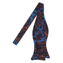Viola Milano - Ancient Madder Silk Bow Tie - Blue Paisley - Made in Italy - Luxury Exclusive Collection - Avvenice