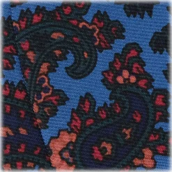 Viola Milano - Ancient Madder Silk Bow Tie - Blue Paisley - Made in Italy - Luxury Exclusive Collection - Avvenice