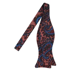 Viola Milano - Ancient Madder Silk Bow Tie - Rose Paisley - Made in Italy - Luxury Exclusive Collection - Avvenice