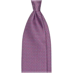 Viola Milano - Animal Printed Selftipped Silk Tie - Rose Elephant - Handmade in Italy - Luxury Exclusive Collection - Avvenice