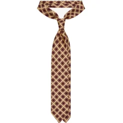 Viola Milano - Archive Diamond Vintage Selftipped Silk Tie - Yellow - Handmade in Italy - Luxury Exclusive Collection - Avvenice