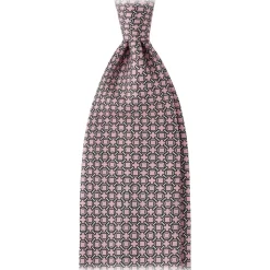 Viola Milano - Artisan Chain Selftipped Silk Tie - Pink Mix - Handmade in Italy - Luxury Exclusive Collection - Avvenice