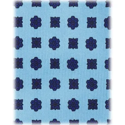 Viola Milano - Artisan Floral Selftipped Silk Tie - Blue - Handmade in Italy - Luxury Exclusive Collection - Avvenice