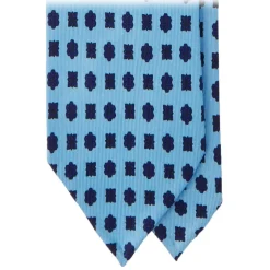 Viola Milano - Artisan Floral Selftipped Silk Tie - Blue - Handmade in Italy - Luxury Exclusive Collection - Avvenice