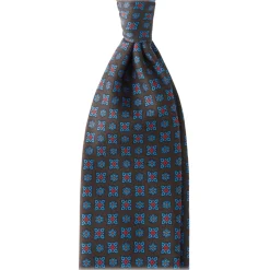 Viola Milano - Artisan Floral Handprinted Ancient Madder Silk Tie - Brown - Made in Italy - Luxury Exclusive Collection - Avvenice