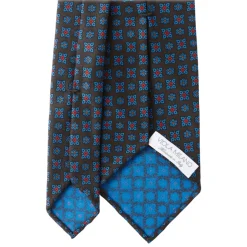 Viola Milano - Artisan Floral Handprinted Ancient Madder Silk Tie - Brown - Made in Italy - Luxury Exclusive Collection - Avvenice