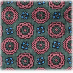 Viola Milano - Artisan Floral Selftipped Italian Silk Tie - Green - Made in Italy - Luxury Exclusive Collection - Avvenice