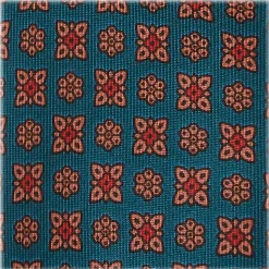 Viola Milano - Artisan Floral Handprinted Ancient Madder Silk Tie - Green - Made in Italy - Luxury Exclusive Collection - Avvenice