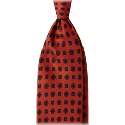 Viola Milano - Artisan Floral Selftipped Silk Tie - Rust - Handmade in Italy - Luxury Exclusive Collection - Avvenice