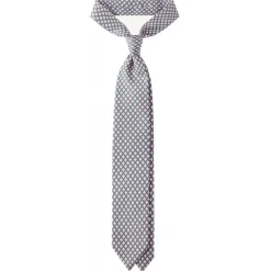 Viola Milano - Artisan Pattern Selftipped Silk Tie - Grey/Pink - Handmade in Italy - Luxury Exclusive Collection - Avvenice