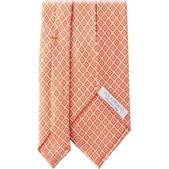 Viola Milano - Artisan Pattern Selftipped Silk Tie - Champagne - Handmade in Italy - Luxury Exclusive Collection - Avvenice