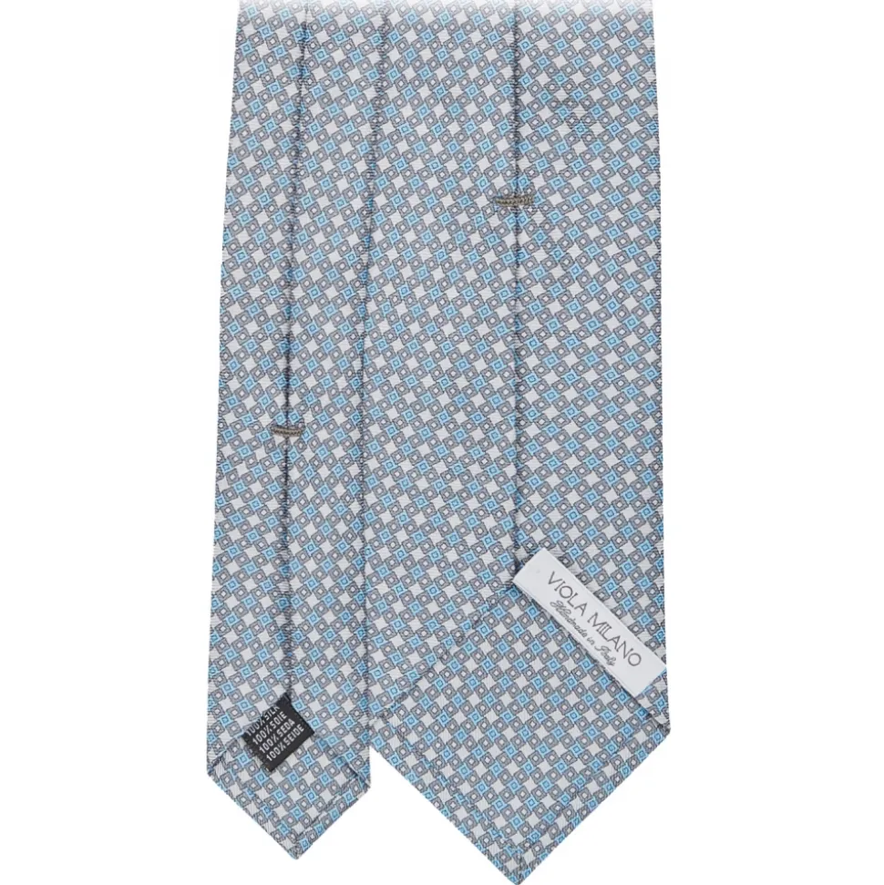 Viola Milano - Artisan Square Selftipped Silk Tie - Grey - Handmade in Italy - Luxury Exclusive Collection - Avvenice