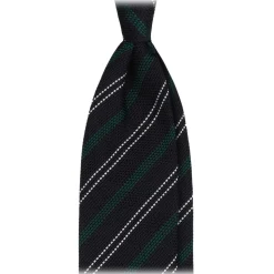 Viola Milano - Artisan Stripe 3-Fold Grenadine Tie - Navy Mix - Handmade in Italy - Luxury Exclusive Collection - Avvenice