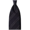 Viola Milano - Artisan Stripe 3-Fold Grenadine Tie - Navy/Grey Mix - Handmade in Italy - Luxury Exclusive Collection - Avvenice