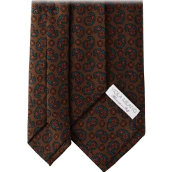 Viola Milano - Autumn Paisley Selftipped Italian Silk Tie - Bronze - Handmade in Italy - Luxury Exclusive Collection - Avvenice