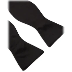 Viola Milano - Black Self-Tie Grosgrain Bow-Tie - Handmade in Italy - Luxury Exclusive Collection - Avvenice