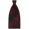 Viola Milano - Block Stripe 3-Fold Grenadine Tie - Red/Forest - Handmade in Italy - Luxury Exclusive Collection - Avvenice