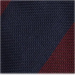 Viola Milano -  Block Stripe 3-fold Grenadine Tie – Navy/wine - Made in Italy - Luxury Exclusive Collection - Avvenice