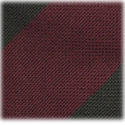 Viola Milano - Block Stripe 3-Fold Grenadine Tie - Wine Forest - Made in Italy - Luxury Exclusive Collection - Avvenice