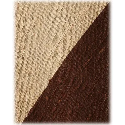 Viola Milano - Block Stripe Handrolled Woven Shantung Tie - Brown/Sand - Handmade in Italy - Luxury Exclusive Collection - Avvenice