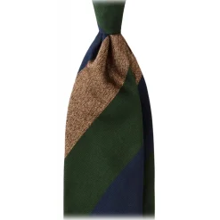 Viola Milano - Block Stripe Handrolled Woven Silk Jacquard Tie - Green Mix - Handmade in Italy - Luxury Exclusive Collection - Avvenice