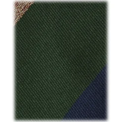 Viola Milano - Block Stripe Handrolled Woven Silk Jacquard Tie - Green Mix - Handmade in Italy - Luxury Exclusive Collection - Avvenice