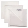 Viola Milano - Box of 3 Classic Solid Cotton Pocket Square - White - Handmade in Italy - Luxury Exclusive Collection - Avvenice