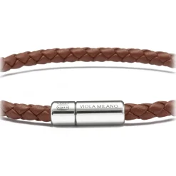 Viola Milano - Braided Italian Leather Bracelet - Chocolate - Handmade in Italy - Luxury Exclusive Collection - Avvenice