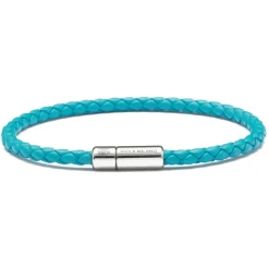 Viola Milano - Braided Italian Leather Bracelet - Turquoise - Handmade in Italy - Luxury Exclusive Collection - Avvenice