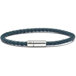 Viola Milano - Braided Italian Leather Bracelet - Sea Blue - Handmade in Italy - Luxury Exclusive Collection - Avvenice