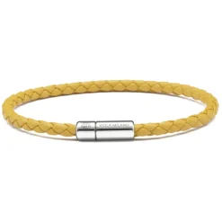 Viola Milano - Braided Italian Leather Bracelet - Yellow - Handmade in Italy - Luxury Exclusive Collection - Avvenice