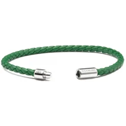 Viola Milano - Braided Italian Leather Bracelet - Green - Handmade in Italy - Luxury Exclusive Collection - Avvenice