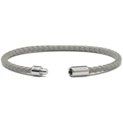 Viola Milano - Braided Italian Leather Bracelet - Grey - Handmade in Italy - Luxury Exclusive Collection - Avvenice