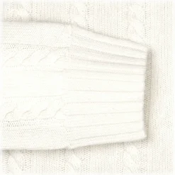 Viola Milano - Cable Knit Lambswool Sweater - Ivory - Handmade in Italy - Luxury Exclusive Collection - Avvenice