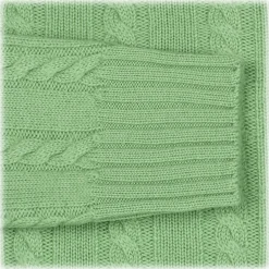 Viola Milano - Cable Knit Lambswool Sweater - Green Apple - Handmade in Italy - Luxury Exclusive Collection - Avvenice