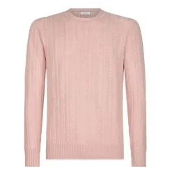 Viola Milano - Cable Knit Lambswool Sweater - Pink - Handmade in Italy - Luxury Exclusive Collection - Avvenice