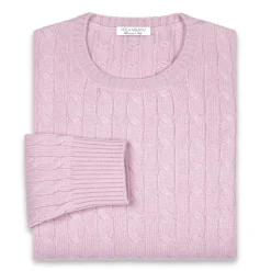 Viola Milano - Cable Knit Loro Piana Cashmere Sweater - Pink - Handmade in Italy - Luxury Exclusive Collection - Avvenice