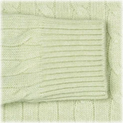 Viola Milano - Cable Knit Loro Piana Cashmere Sweater - Pistasch - Handmade in Italy - Luxury Exclusive Collection - Avvenice