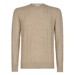 Viola Milano - Cable Knit Lambswool Sweater - Camel - Handmade in Italy - Luxury Exclusive Collection - Avvenice