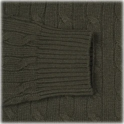 Viola Milano - Cable Knit Loro Piana Cashmere Sweater - Army Green - Handmade in Italy - Luxury Exclusive Collection - Avvenice