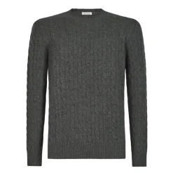 Viola Milano - Cable Knit Loro Piana Cashmere Sweater - Dark Grey - Handmade in Italy - Luxury Exclusive Collection - Avvenice