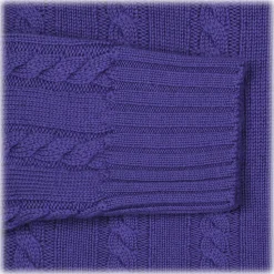 Viola Milano - Cable Knit Lambswool Sweater - Purple - Handmade in Italy - Luxury Exclusive Collection - Avvenice